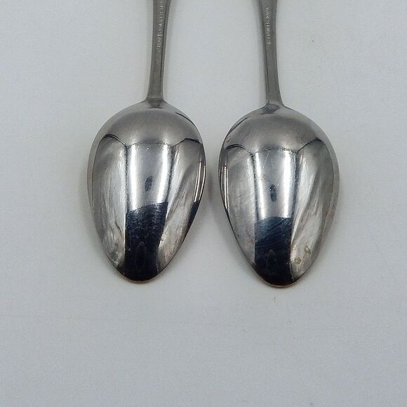 Oxford Hall SHOREHAM Teaspoon 6-1/2 Inch Burnished Stainless Flatware Japan S/2 - Picture 10 of 11